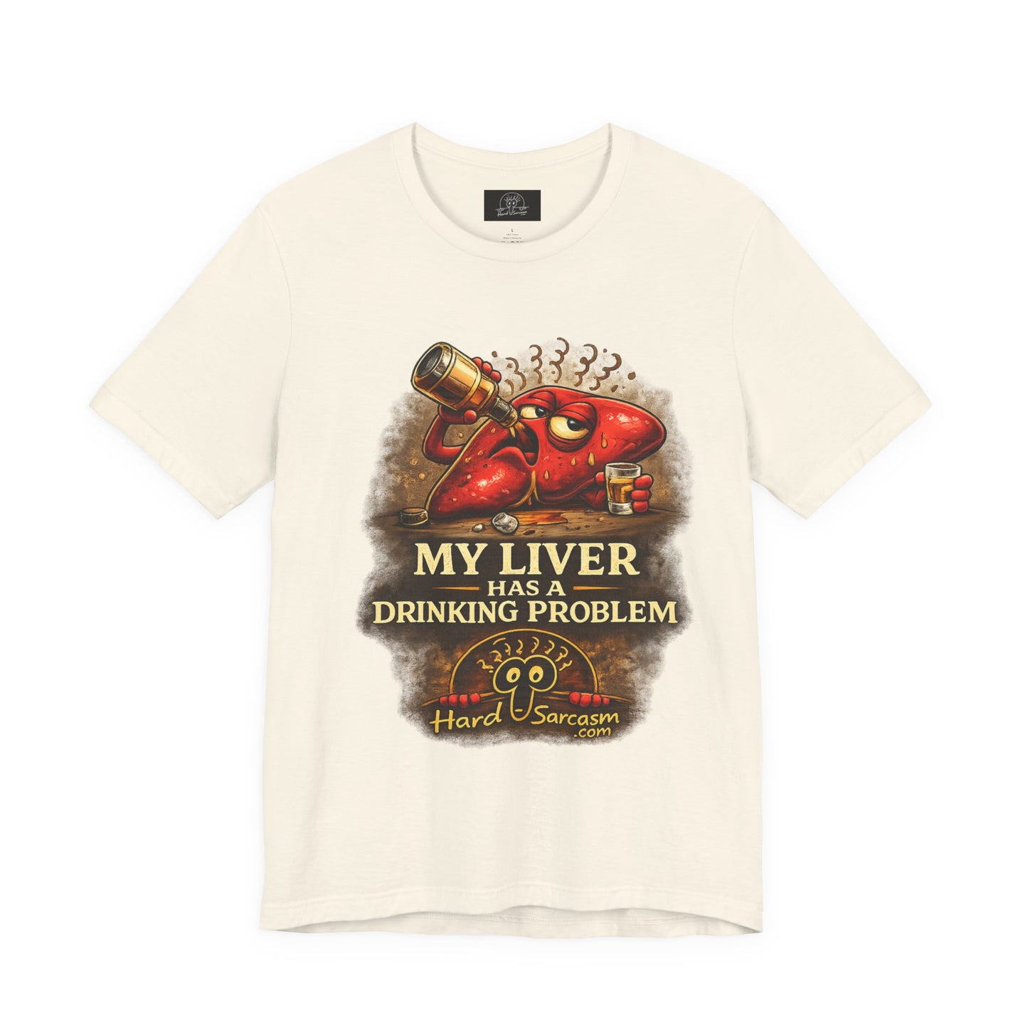Funny Drunk Liver Tee | Drinking Problem Illustration T-Shirt | Sarcastic Shirt