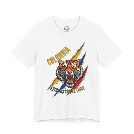 Colombia Tiger Head Shirt | Estamos Con El Tigre, Tricolor Claw Design Colombia Tigre Politico