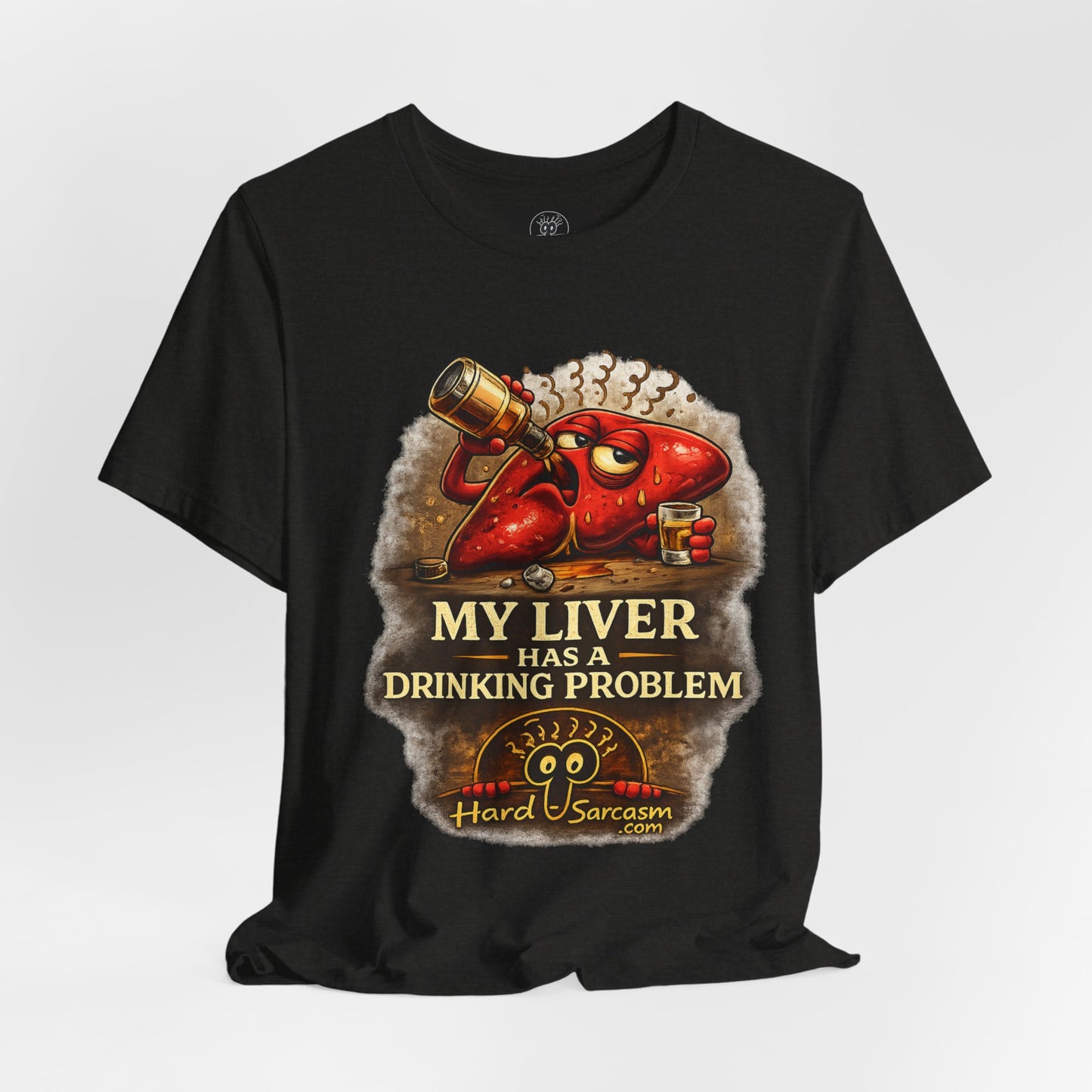 Funny Drunk Liver Tee | Drinking Problem Illustration T-Shirt | Sarcastic Shirt