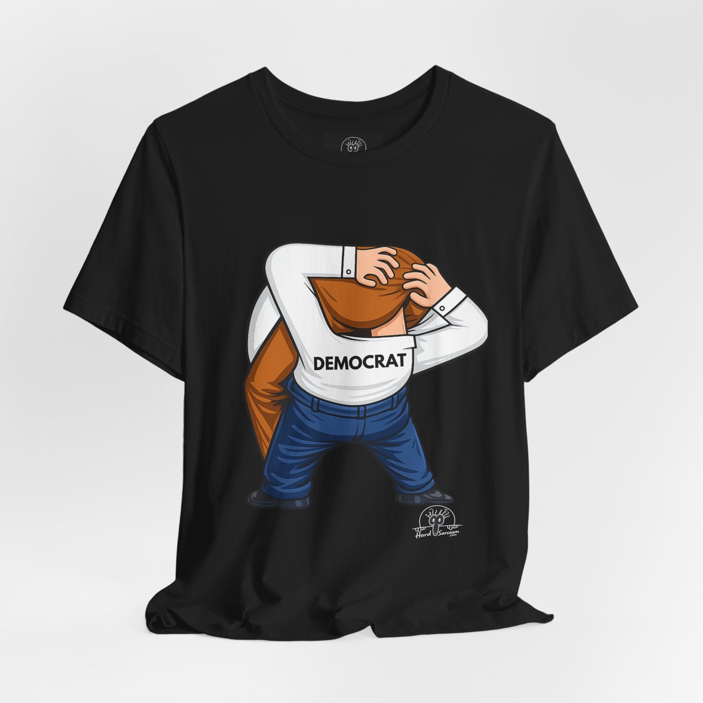 Democrat Head-in-Ass Cartoon Tee | Political Satire Shirt