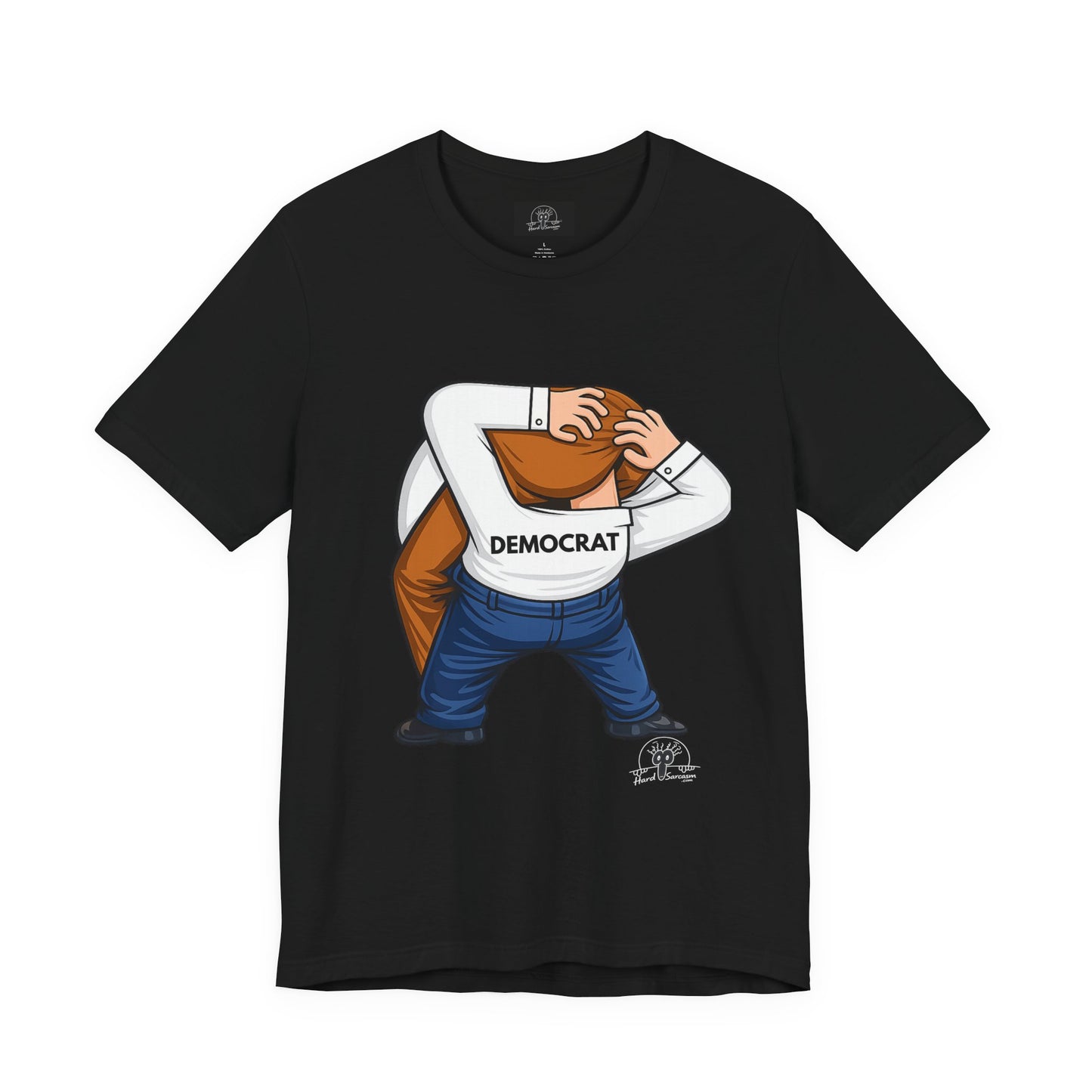 Democrat Head-in-Ass Cartoon Tee | Political Satire Shirt