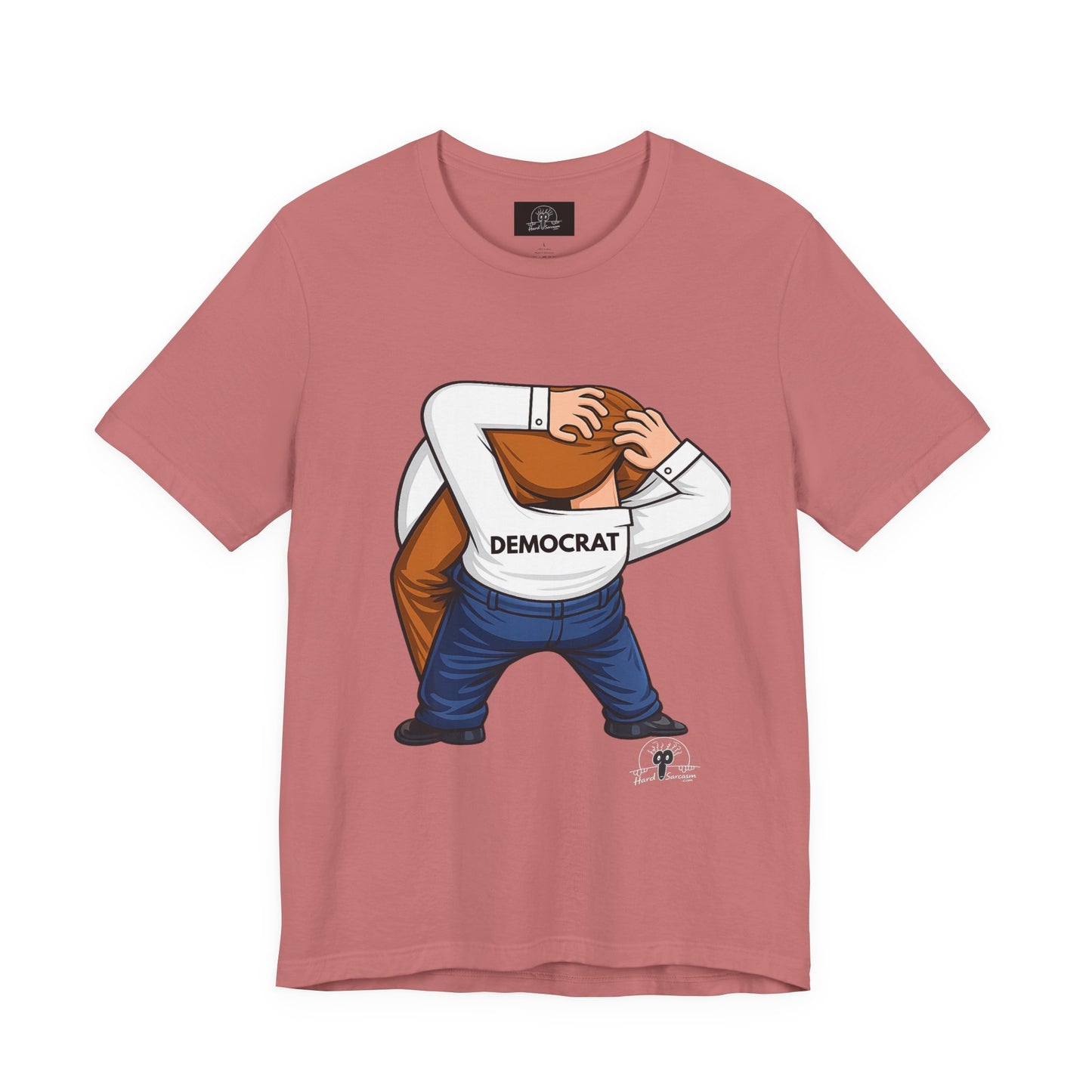 Democrat Head-in-Ass Cartoon Tee | Political Satire Shirt