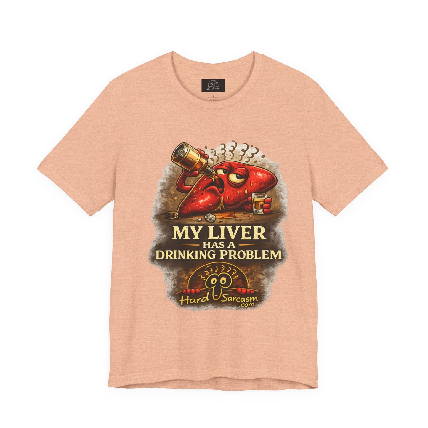 Funny Drunk Liver Tee | Drinking Problem Illustration T-Shirt | Sarcastic Shirt
