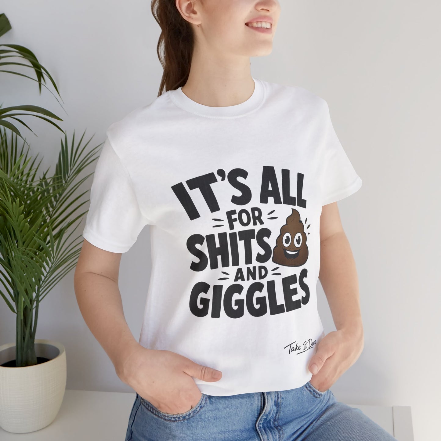 Its All for Shits and Giggles T-Shirt | Funny Poop Emoji Shirt