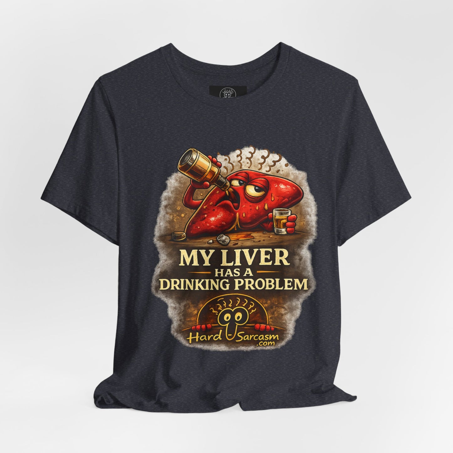 Funny Drunk Liver Tee | Drinking Problem Illustration T-Shirt | Sarcastic Shirt